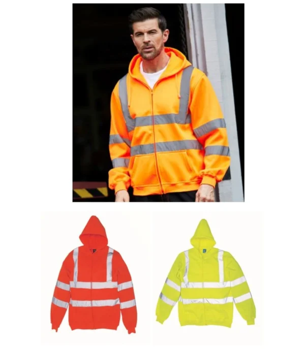 Yoko YK032 Hi Vis Zip Hoodie